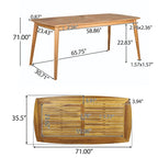Sunqueen Outdoor Acacia Wood Rectangle Dining Table by Christopher Knight Home - 71.00 x 35.50 x 29.25