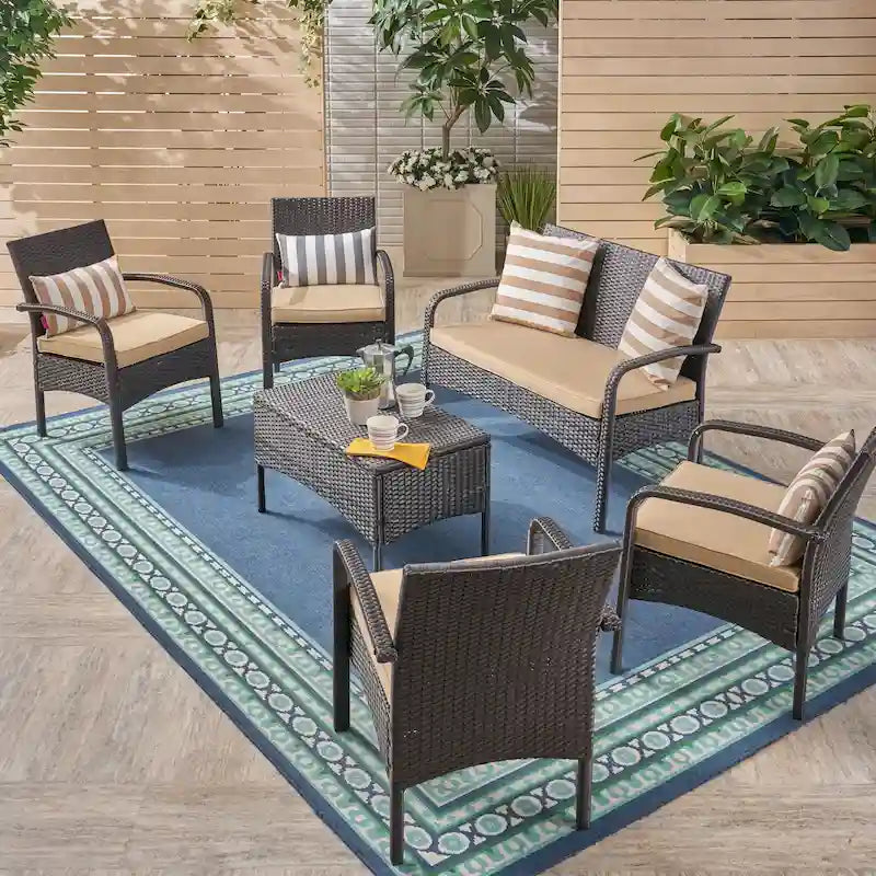 Cordoba Outdoor 6-piece Wicker Conversation Set by Christopher Knight Home