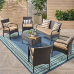 Cordoba Outdoor 6-piece Wicker Conversation Set by Christopher Knight Home