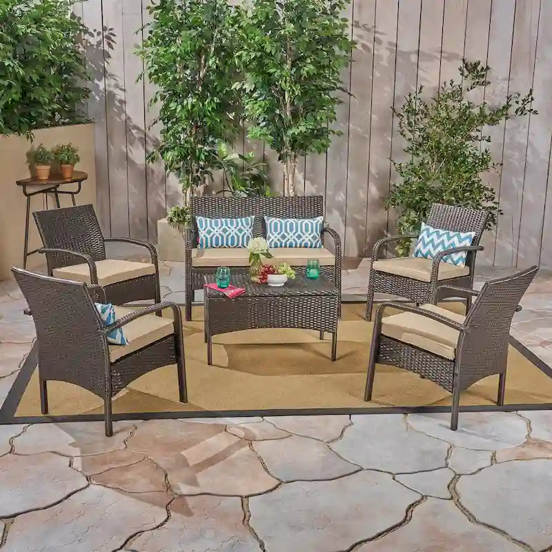 Cordoba Outdoor 6-piece Wicker Conversation Set by Christopher Knight Home