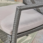 Garner Outdoor 6-Seater Acacia Wood Dining Set with Wicker Chairs by Christopher Knight Home