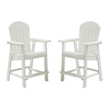 White Outdoor Patio Bar Chairs (Set of 2)