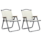 Folding Outdoor Chairs in Beige (Set of 2)