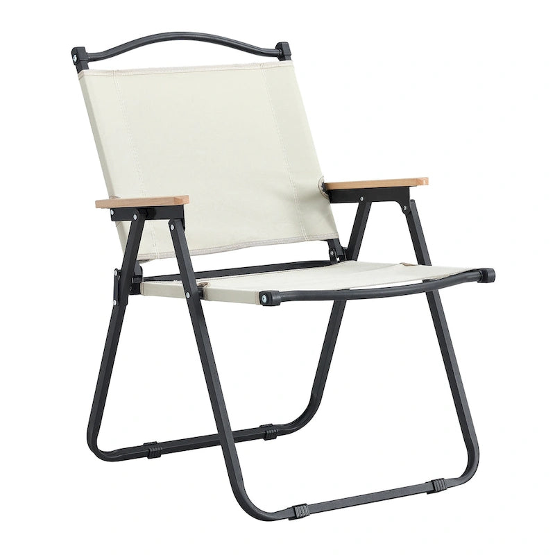 Folding Outdoor Chairs in Beige (Set of 2)