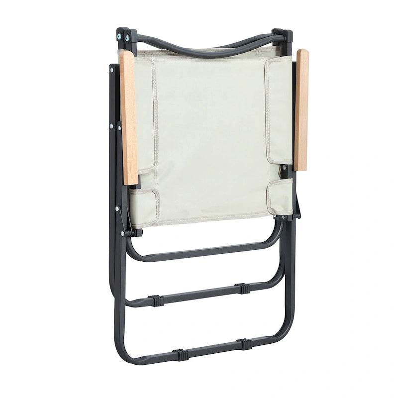 Folding Outdoor Chairs in Beige (Set of 2)