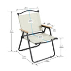 Folding Outdoor Chairs in Beige (Set of 2)