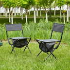 Folding Outdoor Chairs in Beige (Set of 2)
