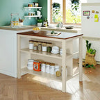 Topmax Solid Wood Rustic 45 Stationary Kitchen Island