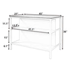 Topmax Solid Wood Rustic 45 Stationary Kitchen Island