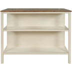 Topmax Solid Wood Rustic 45 Stationary Kitchen Island