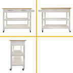 Kitchen Island Cart with Two Lockable Wheels