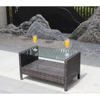 Coffee Table with Clear Tempered Glass