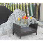 Coffee Table with Clear Tempered Glass