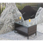 Coffee Table with Clear Tempered Glass
