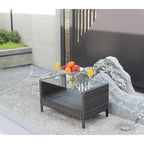Coffee Table with Clear Tempered Glass