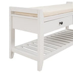 Modern Multipurpose Entryway Storage Bench With Upholstered Seat and Drawers