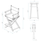24 Director's Chair Black Frame-Garden Flowers - 23W x 19D x 39.5H