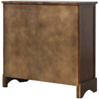 Rustic Storage Cabinet with Two Drawers and Four Classic Rattan Basket for Dining Room/Entryway/Living Room