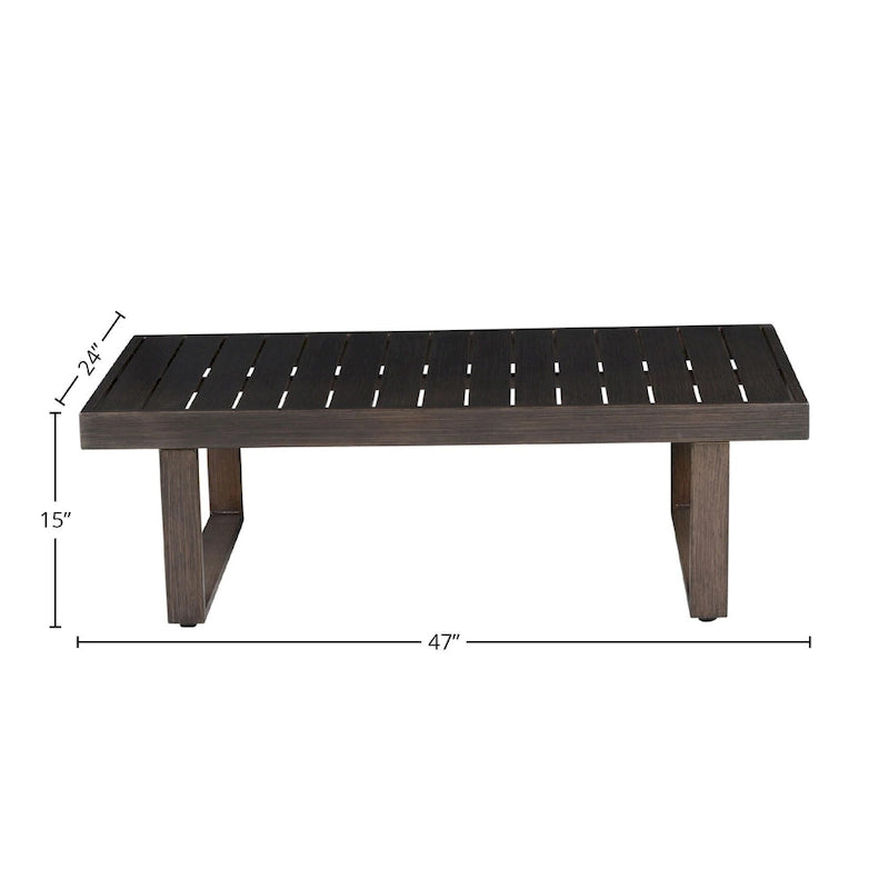 Watson Patio Cocktail Table, Dark Brown