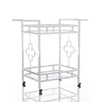 Foroka Contemporary Chrome 2-Shelf Serving Cart with Casters by Furniture of America