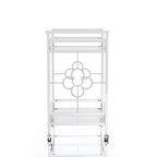 Foroka Contemporary Chrome 2-Shelf Serving Cart with Casters by Furniture of America