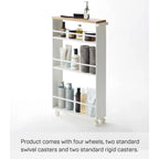 Yamazaki Home Slim Storage Cart, Steel, Holds 26.4 lbs, Minimal Assembly - L 18.7 x W 5.12 x H 31.69 inches