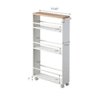 Yamazaki Home Slim Storage Cart, Steel, Holds 26.4 lbs, Minimal Assembly - L 18.7 x W 5.12 x H 31.69 inches