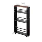 Yamazaki Home Slim Storage Cart, Steel, Holds 26.4 lbs, Minimal Assembly - L 18.7 x W 5.12 x H 31.69 inches