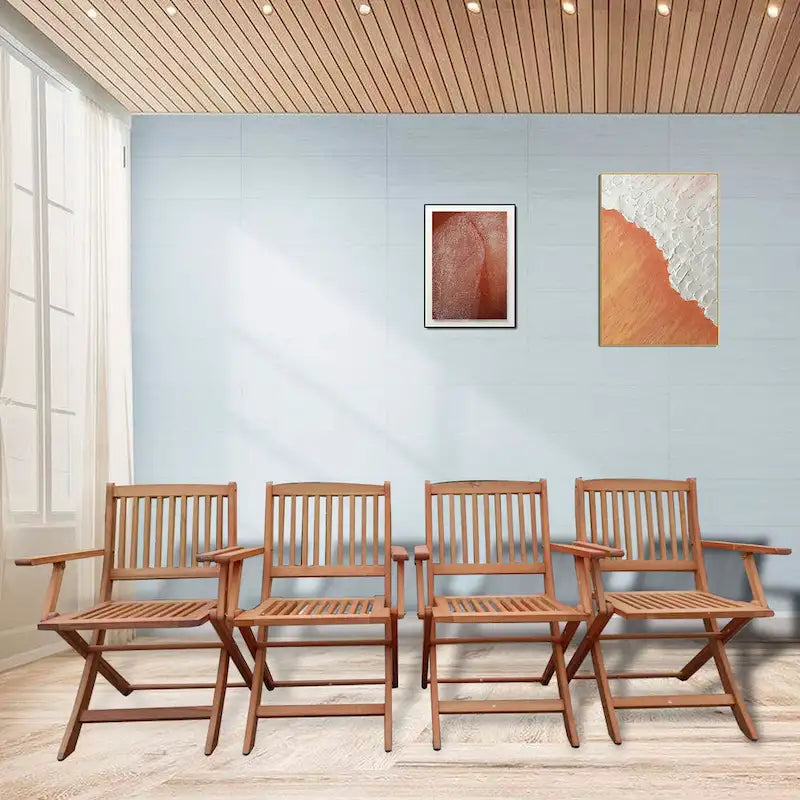 Wood Folding Chair Set of 4