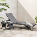 Hypoint Outdoor Wicker Armless Chaise Lounge and Table Set by Christopher Knight Home