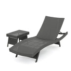 Hypoint Outdoor Wicker Armless Chaise Lounge and Table Set by Christopher Knight Home