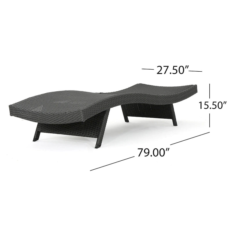 Hypoint Outdoor Wicker Armless Chaise Lounge and Table Set by Christopher Knight Home