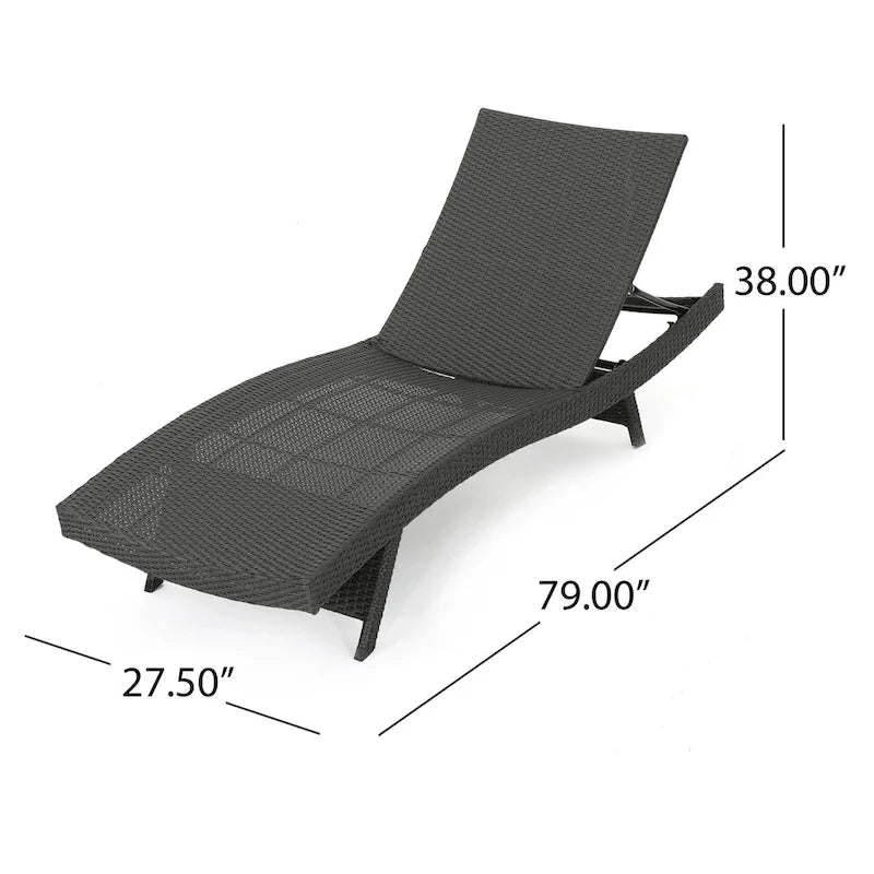 Hypoint Outdoor Wicker Armless Chaise Lounge and Table Set by Christopher Knight Home