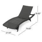 Hypoint Outdoor Wicker Armless Chaise Lounge and Table Set by Christopher Knight Home