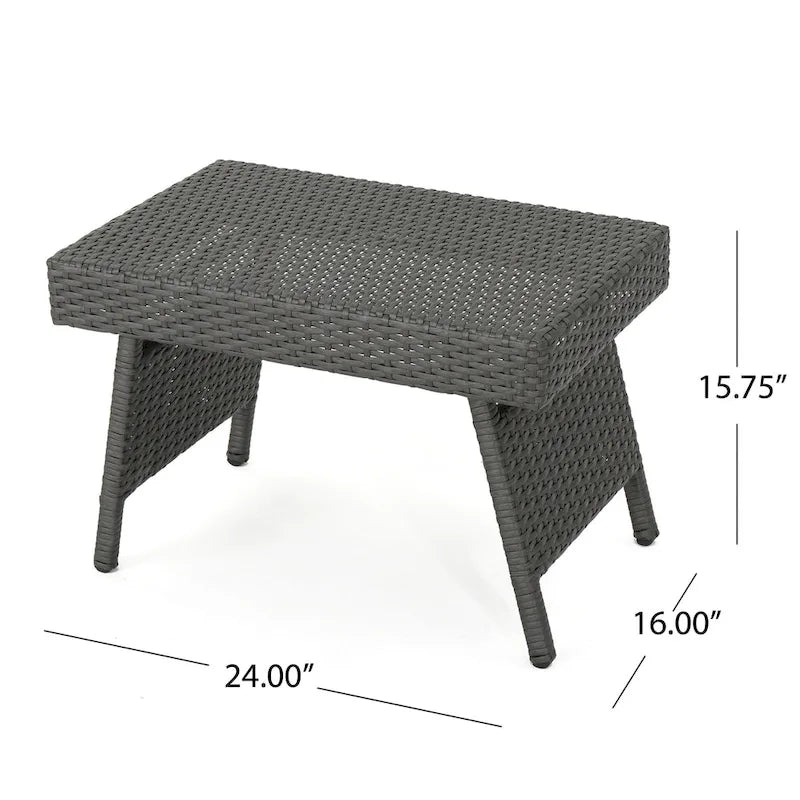 Hypoint Outdoor Wicker Armless Chaise Lounge and Table Set by Christopher Knight Home