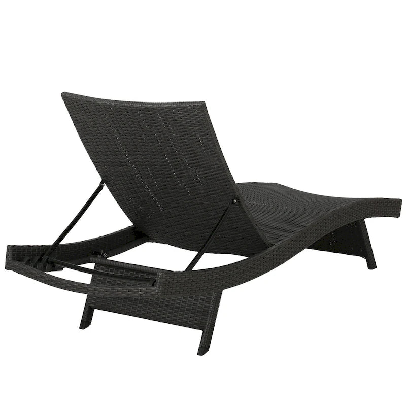 Hypoint Outdoor Wicker Armless Chaise Lounge and Table Set by Christopher Knight Home