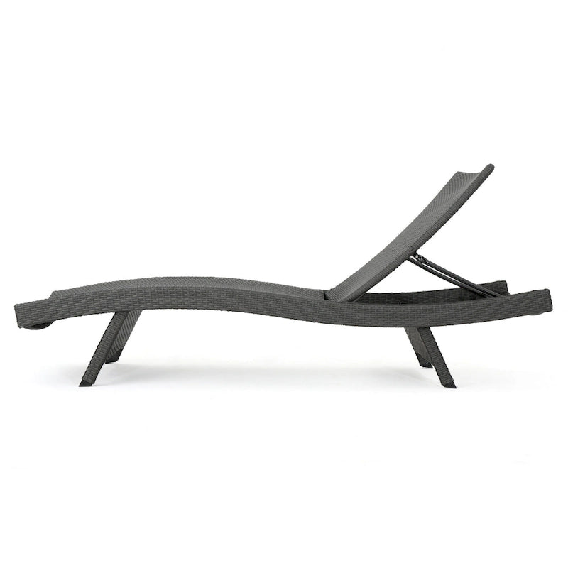 Hypoint Outdoor Wicker Armless Chaise Lounge and Table Set by Christopher Knight Home
