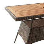 Teamson Home - 5-piece Brown Rattan Patio Dining Set - 47L x 27.6W x 29H