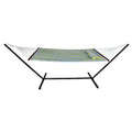Hammock with Stand & Spreader Bars and Detachable Pillow, Heavy Duty, 450 Pound Capacity for Indoor/Outdoor (Green/Blue)