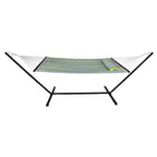 Hammock with Stand & Spreader Bars and Detachable Pillow, Heavy Duty, 450 Pound Capacity for Indoor/Outdoor (Green/Blue)