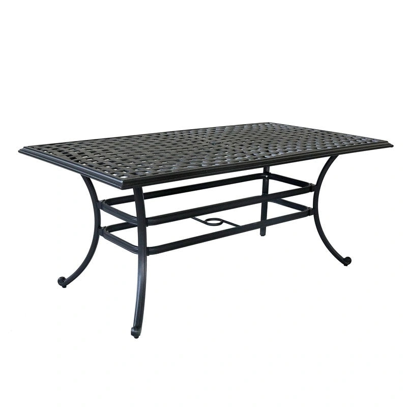 Torino Aluminum 7 Piece Rectangular Dining Set with 6 Arm Chairs - N/A