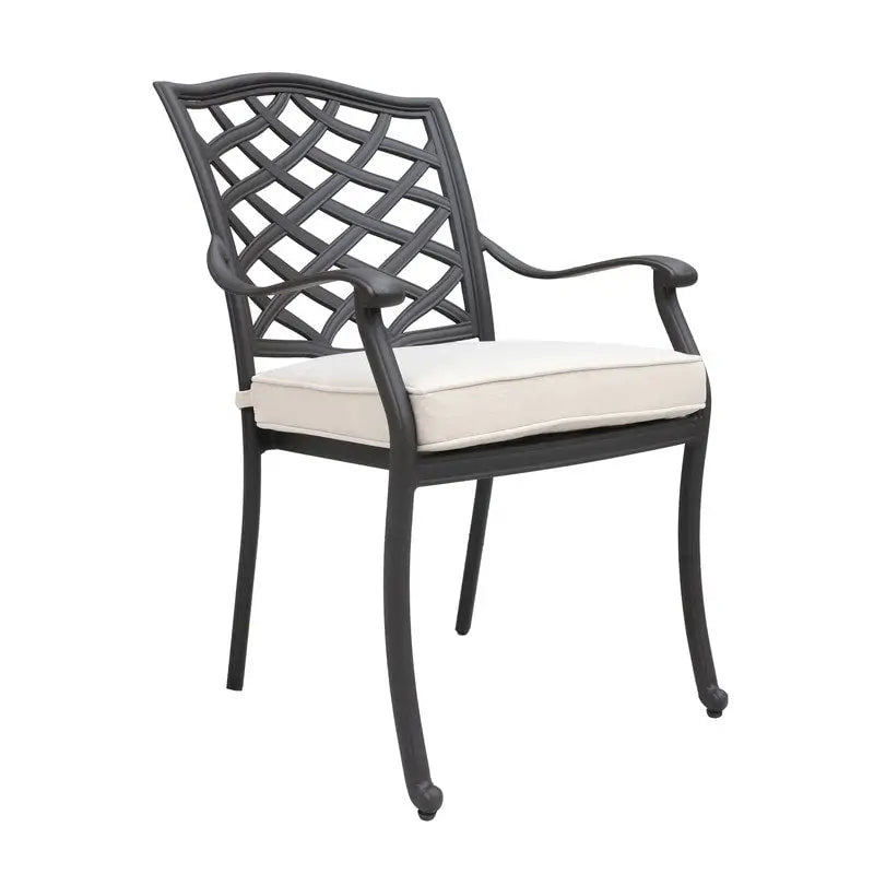 Torino Aluminum 7 Piece Rectangular Dining Set with 6 Arm Chairs - N/A