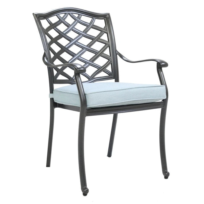 Torino Aluminum 7 Piece Rectangular Dining Set with 6 Arm Chairs - N/A