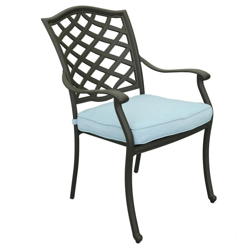 Torino Aluminum 7 Piece Rectangular Dining Set with 6 Arm Chairs - N/A