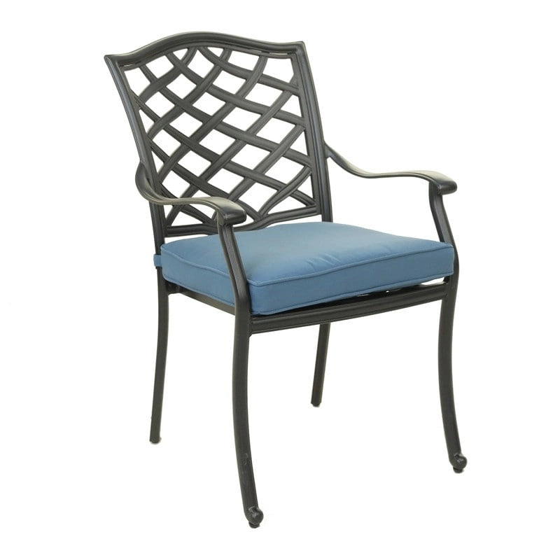 Torino Aluminum 7 Piece Rectangular Dining Set with 6 Arm Chairs - N/A