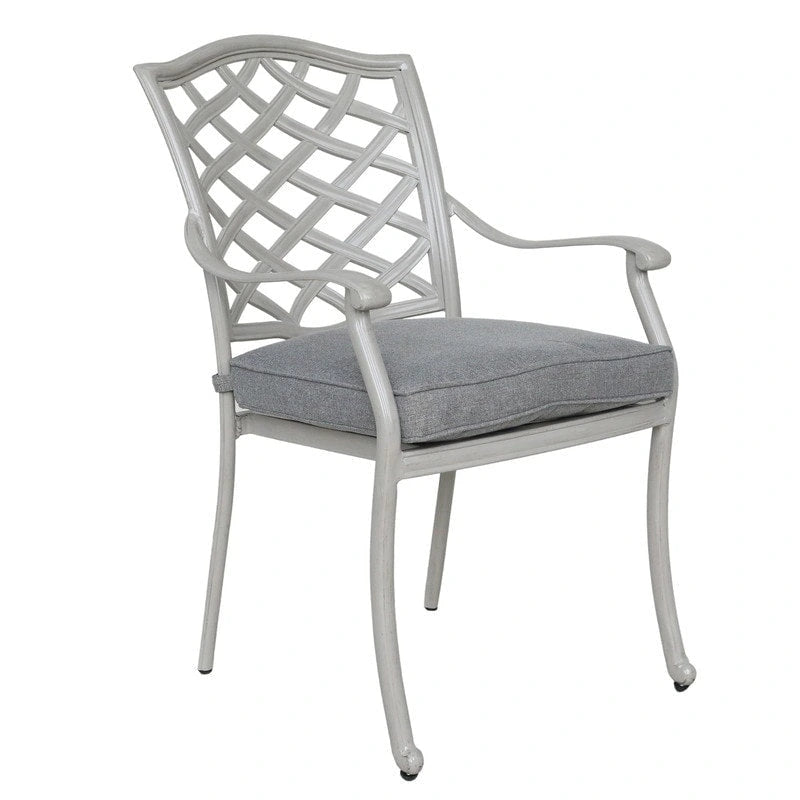 Torino Aluminum 7 Piece Rectangular Dining Set with 6 Arm Chairs - N/A