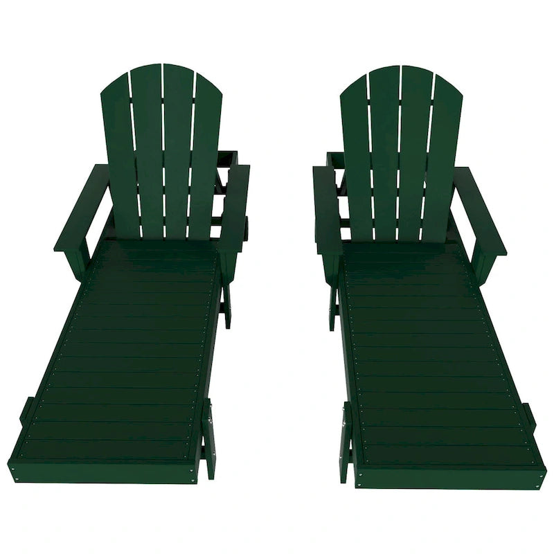 Polytrends Altura Poly Eco-Friendly All Weather Reclining Chaise Lounge with Arms (Set of 2)