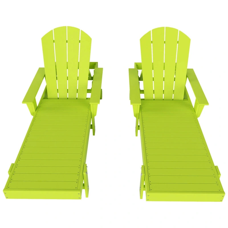 Polytrends Altura Poly Eco-Friendly All Weather Reclining Chaise Lounge with Arms (Set of 2)