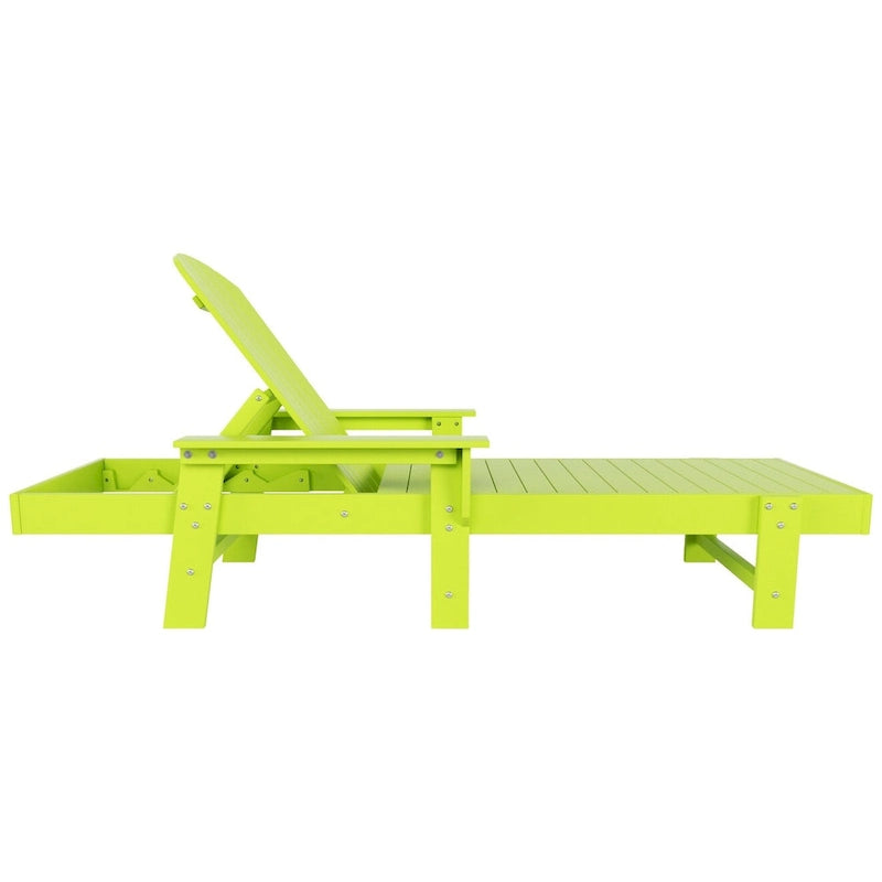 Polytrends Altura Poly Eco-Friendly All Weather Reclining Chaise Lounge with Arms (Set of 2)