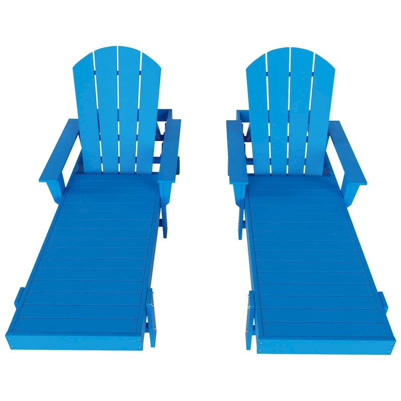 Polytrends Altura Poly Eco-Friendly All Weather Reclining Chaise Lounge with Arms (Set of 2)